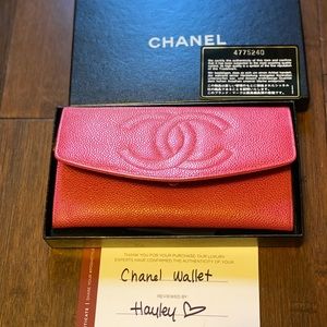 Authentic Chanel fushia clutch/wallet